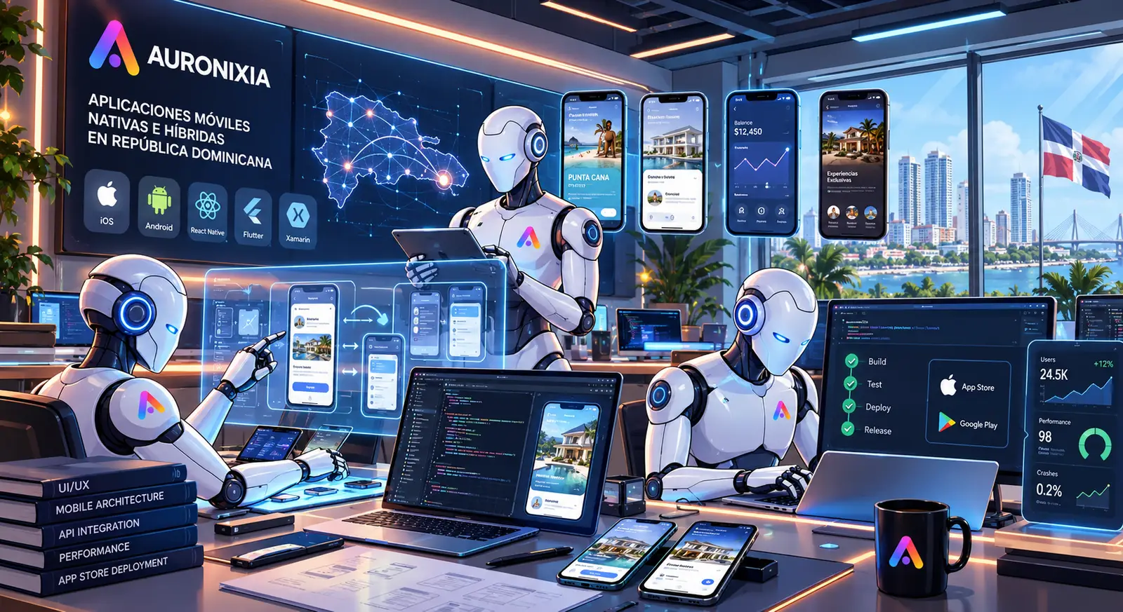 Espacio de desarrollo de aplicaciones móviles para iOS y Android
