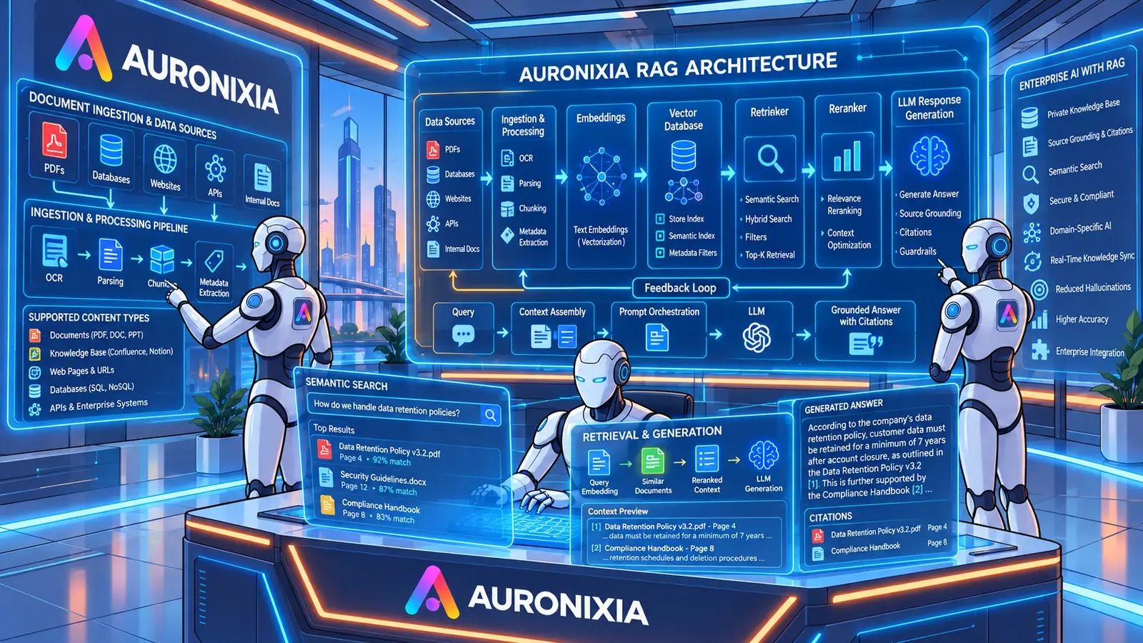 Agentes de IA trabajando con paneles de recuperación de información (RAG)